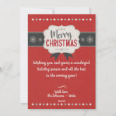 Family Photo Merry Kerstrode  kaart (Achterkant)