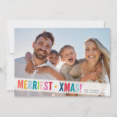 FAMILY PHOTO modern colorful typography overlay Feestdagenkaart (Voorkant)