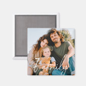 Family Photo Modern Cool Typography Magnet (Voorkant / Achterkant)
