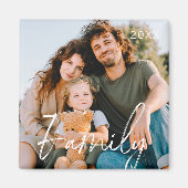 Family Photo Modern Cool Typography Magnet (Voorkant)
