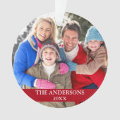Family Photo Red Ornament (voorkant)