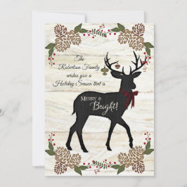 Family Photo Rustic White Wood Farmhouse Christmas Feestdagenkaart