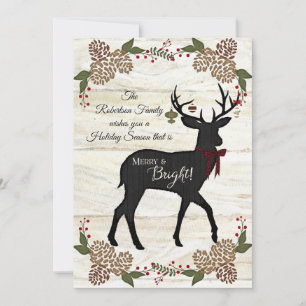 Family Photo Rustic White Wood Farmhouse Christmas Feestdagenkaart