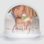 Family Photo Script Christmas Custom Sneeuwbol (Voorkant)
