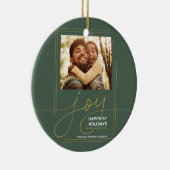 Family Photo Script Joy Kerstfeestdag Keramisch Ornament (Rechts)