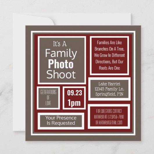 Family Photo Shoot Modern Kaart (Voorkant)