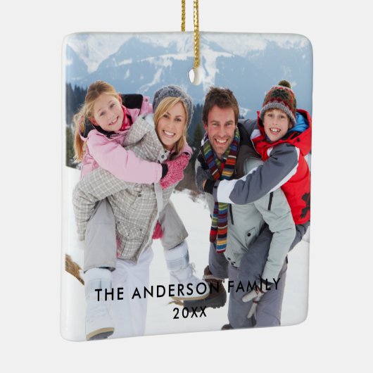 Family Photo Square Keramisch Ornament (Rechts)