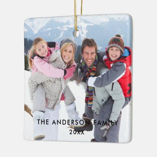 Family Photo Square Keramisch Ornament (Links)