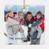 Family Photo Square Keramisch Ornament (Achterkant)