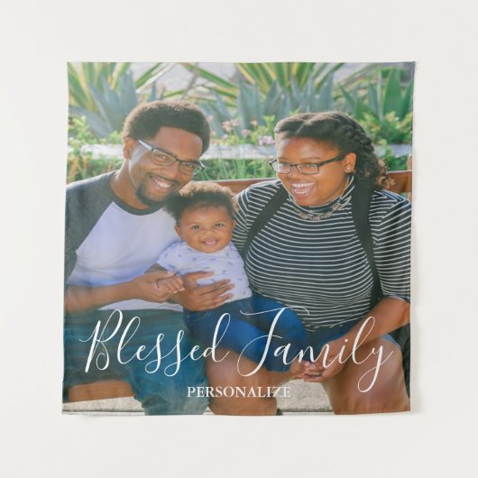 Family Photo Square Tapestry Wandkleed (Voorkant)