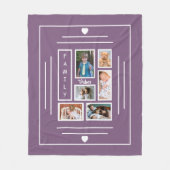 Family Photo Tree Paars Fleece Deken (Voorkant)