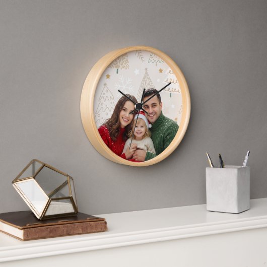 ❄️ Family Photo Wall Clock — Holiday Decor ❄️ (Kantoor)