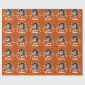 Family Photo White Foliage Merry Kerstmis Cadeaupapier (Vlak)