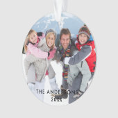Family Photo White Ribbon Ornament (voorkant)
