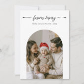 Family Photo With Baby Forever Merry Christmas Feestdagenkaart (Voorkant)