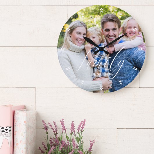 Family Photo with Modern Script Typography Grote Klok