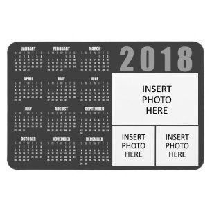 Family Photos 2018 Calendar Magnet - 3 Afbeeldinge Magneet