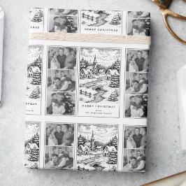 Family Photos Christmas  Village in Winter Cadeaupapier