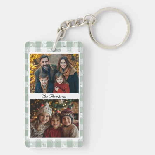 Family Photos Green Modern Scripture Sleutelhanger (achterkant)