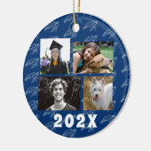 Family Photos Sea Turtle Navy Blue Keramisch Ornament (Links)