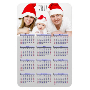 Family Pic 2017 Mini-koelkast Magnet Calendar Magneet