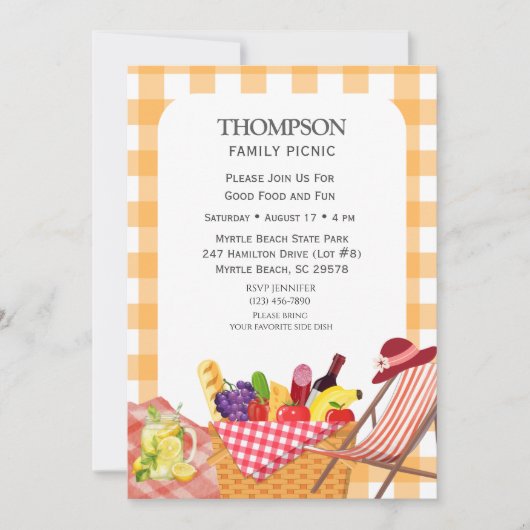Family Picnic Barbecue Cookout Grilling Kaart (Voorkant)