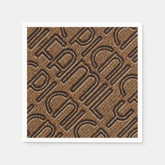 Family Picnic Funny Wicker Typography Party Napkin Servet (Voorkant)