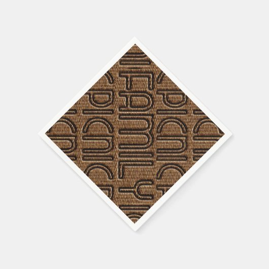 Family Picnic Funny Wicker Typography Party Napkin Servet (Hoek)