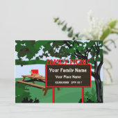 Family Picnic Park Landscape Invitation Kaart (Staand voorkant)