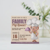 Family Pig Roast Pit Master Chef Kaart (Staand voorkant)