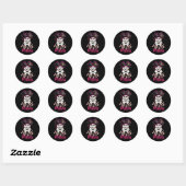 Family Pirate Princess Funny Crossbones Jolly Roge Ronde Sticker (Vel)