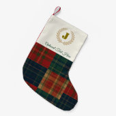 Family Plaid Christmas Stocking | Personalized Kleine Kerstsok (Voorkant (Hangend))