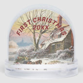 Family Portrait First Christmas  Sneeuwbol (Achterkant)