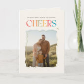 Family Portrait Photo Retro Christmas Folded Feestdagen Kaart (Voorkant)