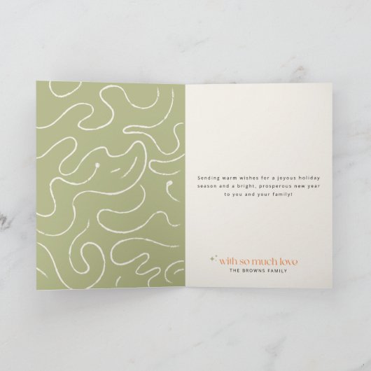 Family Portrait Photo Retro Christmas Folded Feestdagen Kaart (Binnen)