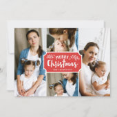 Family Portret Holiday 4-fotokaart Feestdagenkaart (Voorkant)