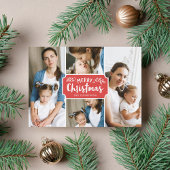 Family Portret Holiday 4-fotokaart Feestdagenkaart