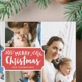 Family Portret Holiday 4-fotokaart Feestdagenkaart