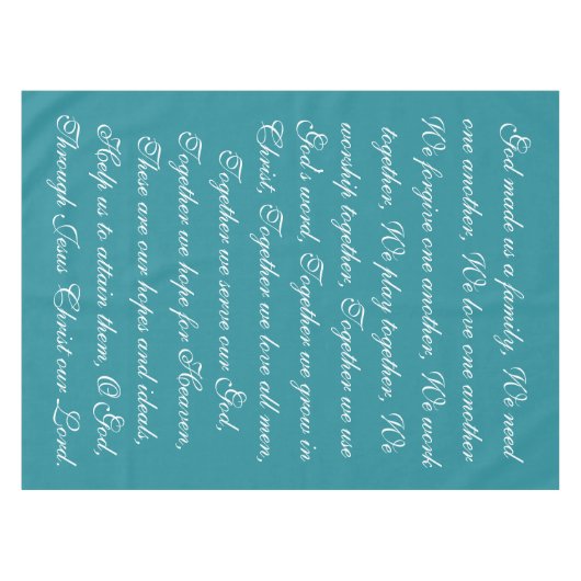 Family Prayer Tablecloth Tafelkleed (Voorkant (Horizontaal))