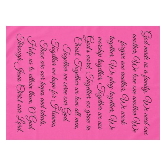 Family Prayer Tablecloth Tafelkleed (Voorkant (Horizontaal))