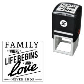 Family Pride Zwart-wit  Typografie Zelfinktende Stempel (In situ)