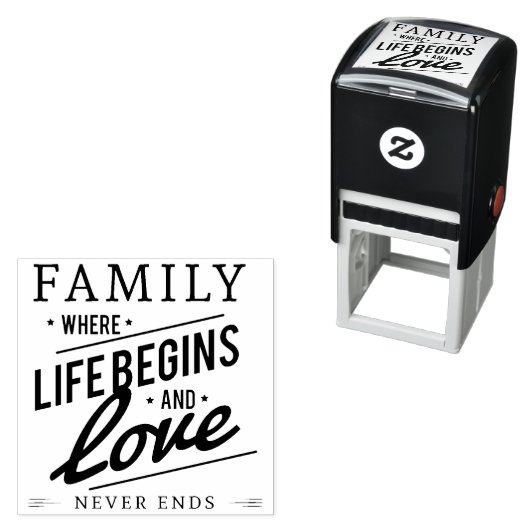 Family Pride Zwart-wit  Typografie Zelfinktende Stempel (In situ)