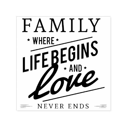 Family Pride Zwart-wit  Typografie Zelfinktende Stempel (Design)