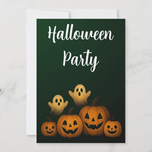 Family Pumpkin Carving Party Invitation  Halloween Kaart (Achterkant)