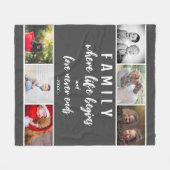 Family Quote 6 Photo Collage Script Keepomwille Fleece Deken (Voorkant (Horizontaal))