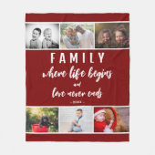 Family Quote 6 Photo Collage Script Keepomwille Fleece Deken (Voorkant)