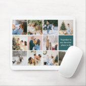 Family Quote Photo Collage Teal Muismat (Met muis)