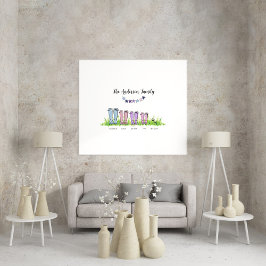 Family rain boot personalised elegant gift poster