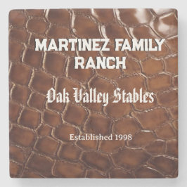 Family Ranch Faux Crocodile Leather Stenen Onderzetter
