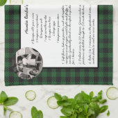 Family Recipe Green Gingham Holiday  Foto Theedoek (Gevouwen)